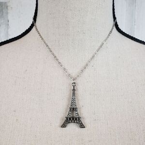 Silver Eiffel Tower Necklace